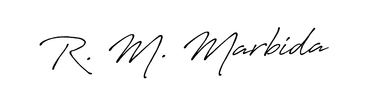 R. M. Marbida stylish signature style. Best Handwritten Sign (Antro_Vectra_Bolder) for my name. Handwritten Signature Collection Ideas for my name R. M. Marbida. R. M. Marbida signature style 7 images and pictures png