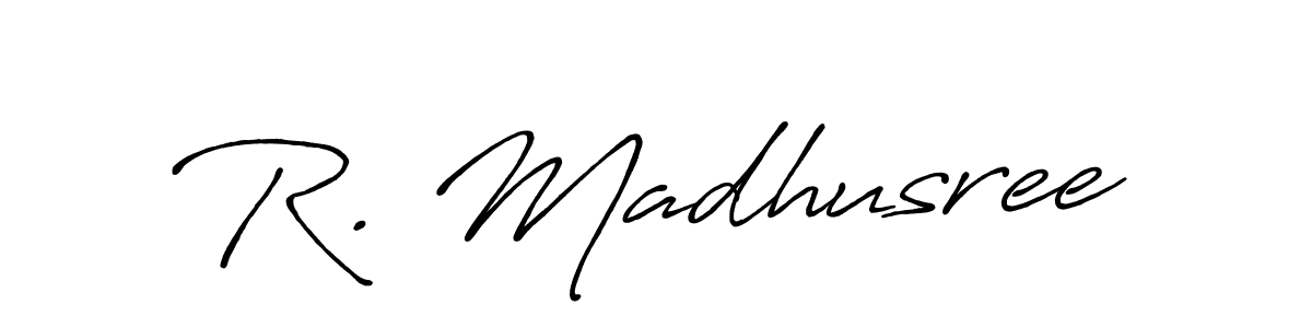 Antro_Vectra_Bolder is a professional signature style that is perfect for those who want to add a touch of class to their signature. It is also a great choice for those who want to make their signature more unique. Get R. Madhusree name to fancy signature for free. R. Madhusree signature style 7 images and pictures png