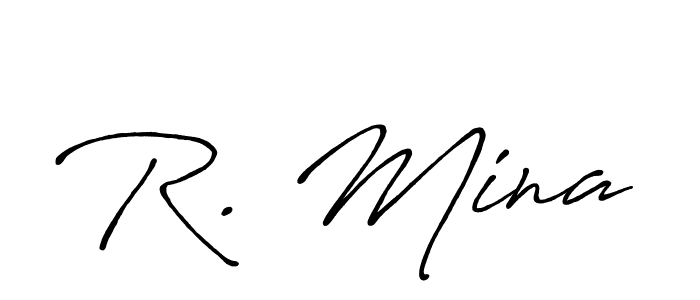 This is the best signature style for the R. Mina name. Also you like these signature font (Antro_Vectra_Bolder). Mix name signature. R. Mina signature style 7 images and pictures png
