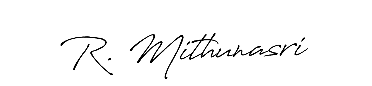 Make a beautiful signature design for name R. Mithunasri. With this signature (Antro_Vectra_Bolder) style, you can create a handwritten signature for free. R. Mithunasri signature style 7 images and pictures png