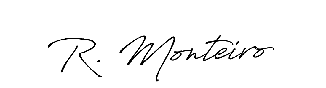 The best way (Antro_Vectra_Bolder) to make a short signature is to pick only two or three words in your name. The name R. Monteiro include a total of six letters. For converting this name. R. Monteiro signature style 7 images and pictures png