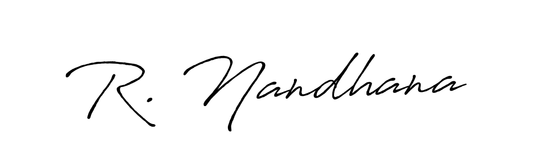 R. Nandhana stylish signature style. Best Handwritten Sign (Antro_Vectra_Bolder) for my name. Handwritten Signature Collection Ideas for my name R. Nandhana. R. Nandhana signature style 7 images and pictures png