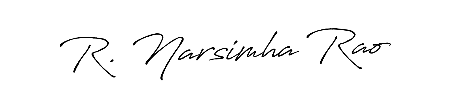 Make a beautiful signature design for name R. Narsimha Rao. With this signature (Antro_Vectra_Bolder) style, you can create a handwritten signature for free. R. Narsimha Rao signature style 7 images and pictures png