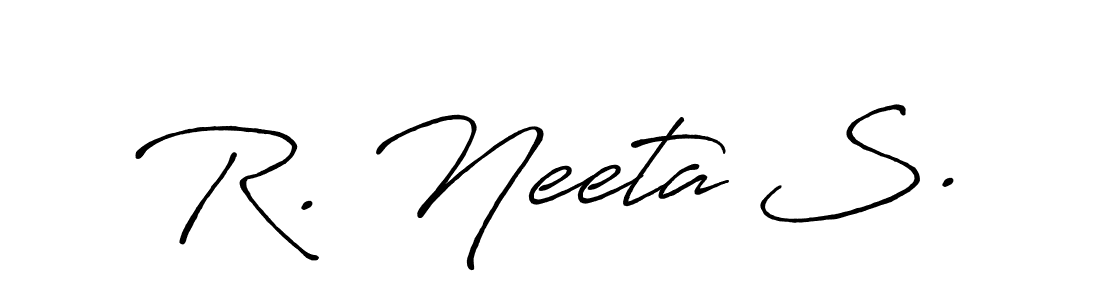 Use a signature maker to create a handwritten signature online. With this signature software, you can design (Antro_Vectra_Bolder) your own signature for name R. Neeta S.. R. Neeta S. signature style 7 images and pictures png