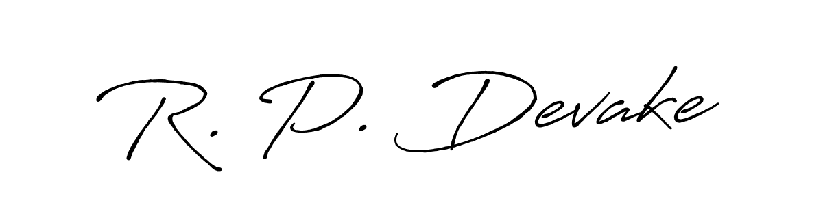 Use a signature maker to create a handwritten signature online. With this signature software, you can design (Antro_Vectra_Bolder) your own signature for name R. P. Devake. R. P. Devake signature style 7 images and pictures png