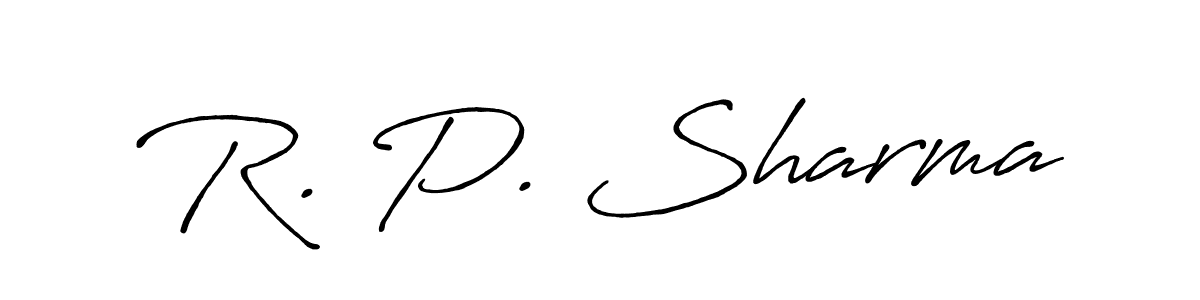 How to make R. P. Sharma name signature. Use Antro_Vectra_Bolder style for creating short signs online. This is the latest handwritten sign. R. P. Sharma signature style 7 images and pictures png