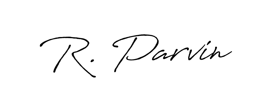 Also You can easily find your signature by using the search form. We will create R. Parvin name handwritten signature images for you free of cost using Antro_Vectra_Bolder sign style. R. Parvin signature style 7 images and pictures png