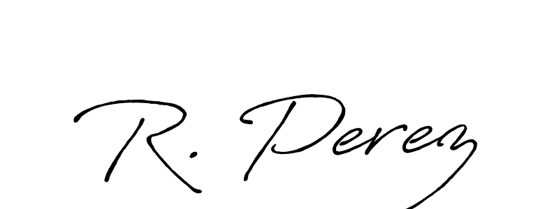Make a beautiful signature design for name R. Perez. With this signature (Antro_Vectra_Bolder) style, you can create a handwritten signature for free. R. Perez signature style 7 images and pictures png