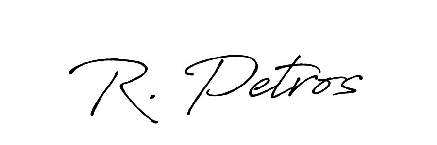 The best way (Antro_Vectra_Bolder) to make a short signature is to pick only two or three words in your name. The name R. Petros include a total of six letters. For converting this name. R. Petros signature style 7 images and pictures png