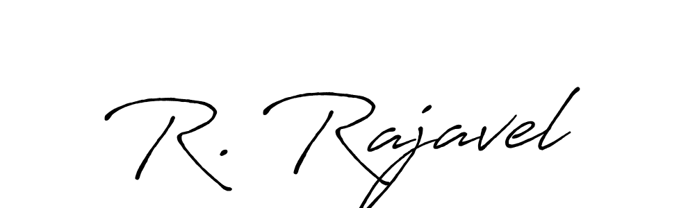if you are searching for the best signature style for your name R. Rajavel. so please give up your signature search. here we have designed multiple signature styles  using Antro_Vectra_Bolder. R. Rajavel signature style 7 images and pictures png