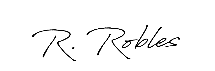 Design your own signature with our free online signature maker. With this signature software, you can create a handwritten (Antro_Vectra_Bolder) signature for name R. Robles. R. Robles signature style 7 images and pictures png