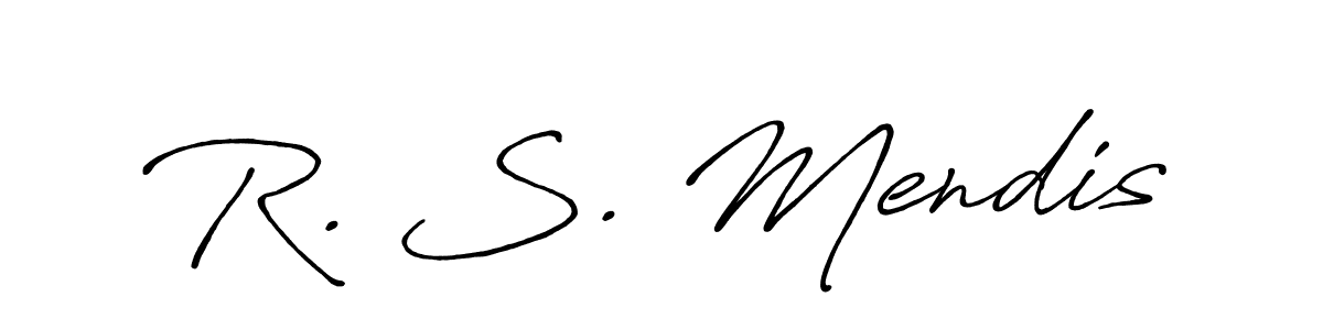 The best way (Antro_Vectra_Bolder) to make a short signature is to pick only two or three words in your name. The name R. S. Mendis include a total of six letters. For converting this name. R. S. Mendis signature style 7 images and pictures png