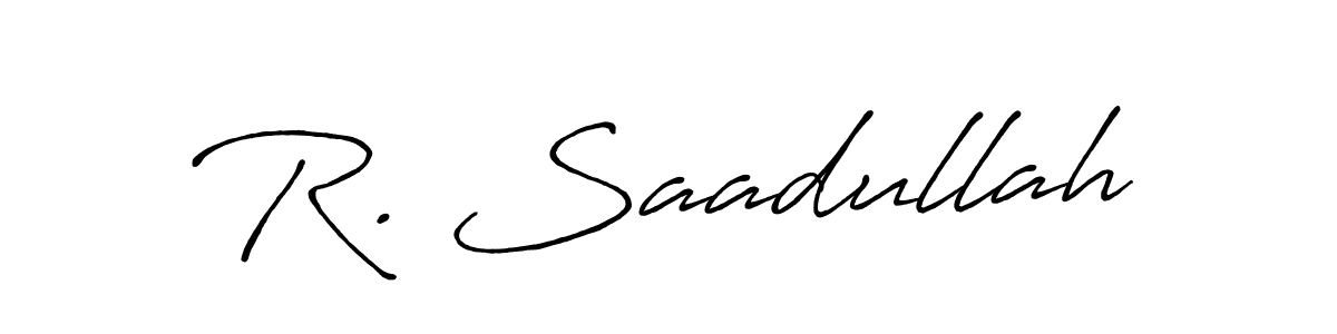 Make a beautiful signature design for name R. Saadullah. Use this online signature maker to create a handwritten signature for free. R. Saadullah signature style 7 images and pictures png