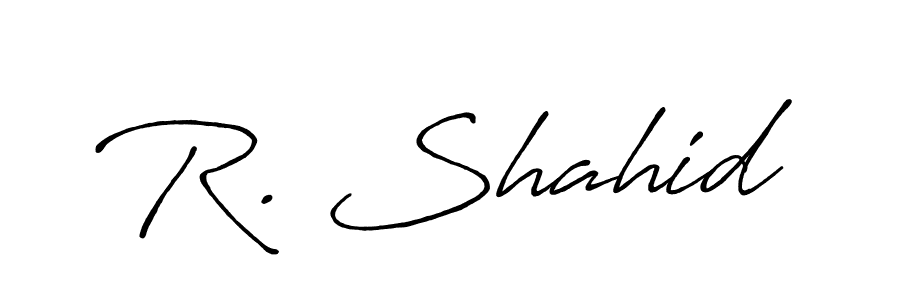 Make a beautiful signature design for name R. Shahid. With this signature (Antro_Vectra_Bolder) style, you can create a handwritten signature for free. R. Shahid signature style 7 images and pictures png