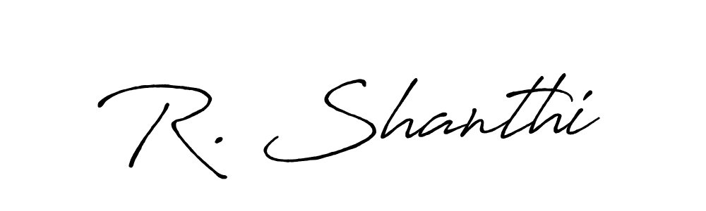 How to make R. Shanthi name signature. Use Antro_Vectra_Bolder style for creating short signs online. This is the latest handwritten sign. R. Shanthi signature style 7 images and pictures png