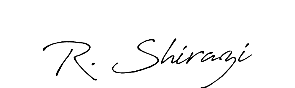 Create a beautiful signature design for name R. Shirazi. With this signature (Antro_Vectra_Bolder) fonts, you can make a handwritten signature for free. R. Shirazi signature style 7 images and pictures png