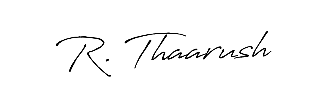 if you are searching for the best signature style for your name R. Thaarush. so please give up your signature search. here we have designed multiple signature styles  using Antro_Vectra_Bolder. R. Thaarush signature style 7 images and pictures png