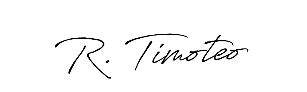 How to make R. Timoteo name signature. Use Antro_Vectra_Bolder style for creating short signs online. This is the latest handwritten sign. R. Timoteo signature style 7 images and pictures png