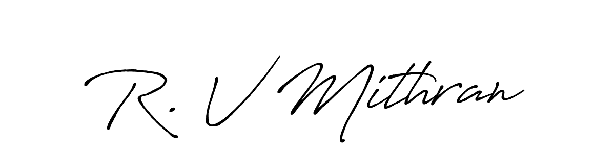 Also You can easily find your signature by using the search form. We will create R. V Mithran name handwritten signature images for you free of cost using Antro_Vectra_Bolder sign style. R. V Mithran signature style 7 images and pictures png