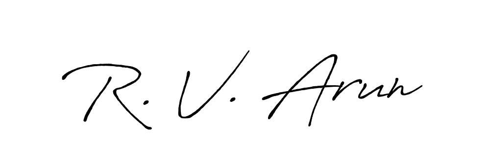 if you are searching for the best signature style for your name R. V. Arun. so please give up your signature search. here we have designed multiple signature styles  using Antro_Vectra_Bolder. R. V. Arun signature style 7 images and pictures png