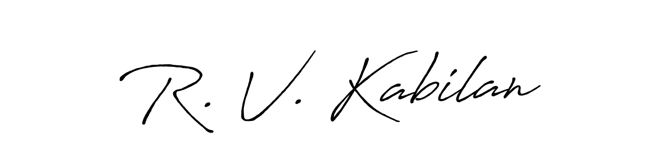 How to make R. V. Kabilan signature? Antro_Vectra_Bolder is a professional autograph style. Create handwritten signature for R. V. Kabilan name. R. V. Kabilan signature style 7 images and pictures png