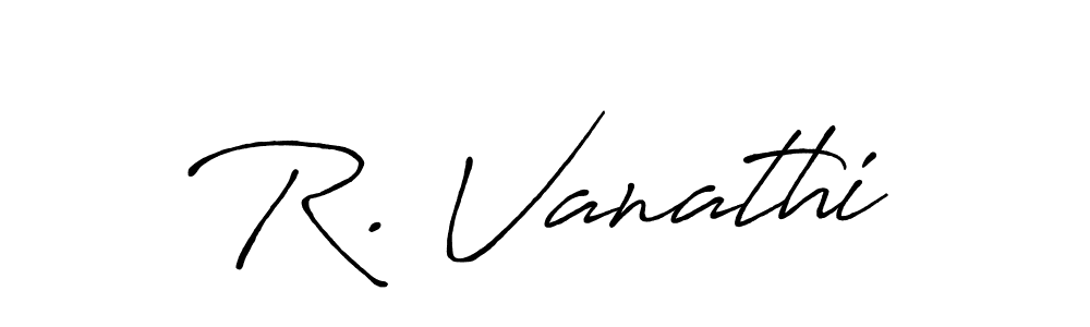 Design your own signature with our free online signature maker. With this signature software, you can create a handwritten (Antro_Vectra_Bolder) signature for name R. Vanathi. R. Vanathi signature style 7 images and pictures png