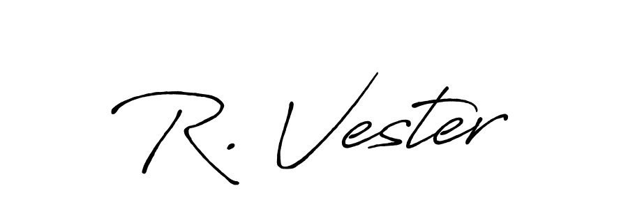 R. Vester stylish signature style. Best Handwritten Sign (Antro_Vectra_Bolder) for my name. Handwritten Signature Collection Ideas for my name R. Vester. R. Vester signature style 7 images and pictures png