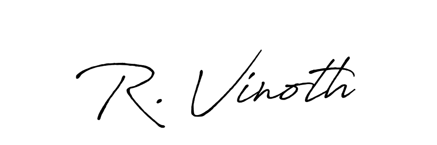 Create a beautiful signature design for name R. Vinoth. With this signature (Antro_Vectra_Bolder) fonts, you can make a handwritten signature for free. R. Vinoth signature style 7 images and pictures png