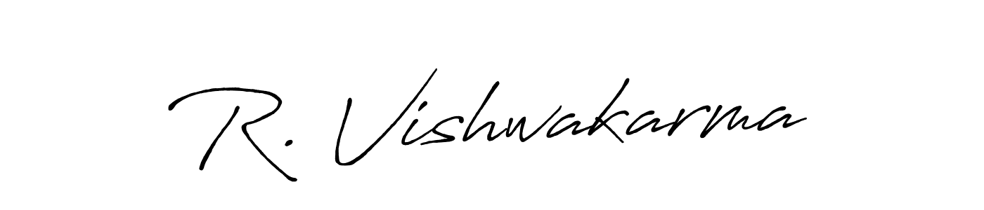 The best way (Antro_Vectra_Bolder) to make a short signature is to pick only two or three words in your name. The name R. Vishwakarma include a total of six letters. For converting this name. R. Vishwakarma signature style 7 images and pictures png