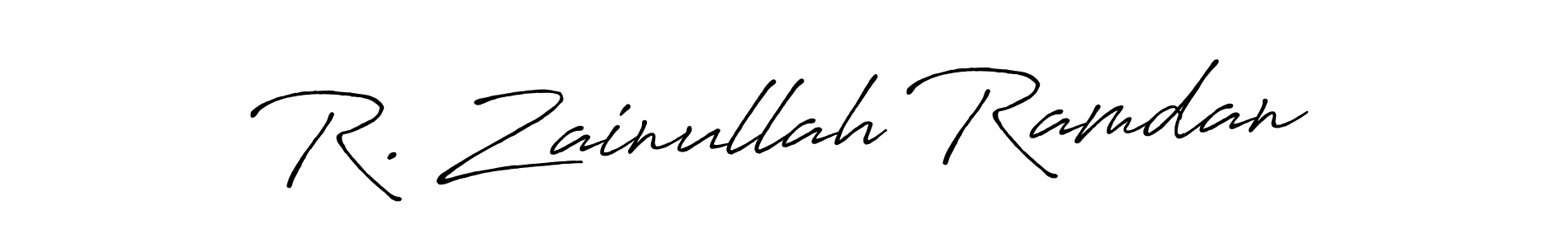 Also we have R. Zainullah Ramdan name is the best signature style. Create professional handwritten signature collection using Antro_Vectra_Bolder autograph style. R. Zainullah Ramdan signature style 7 images and pictures png