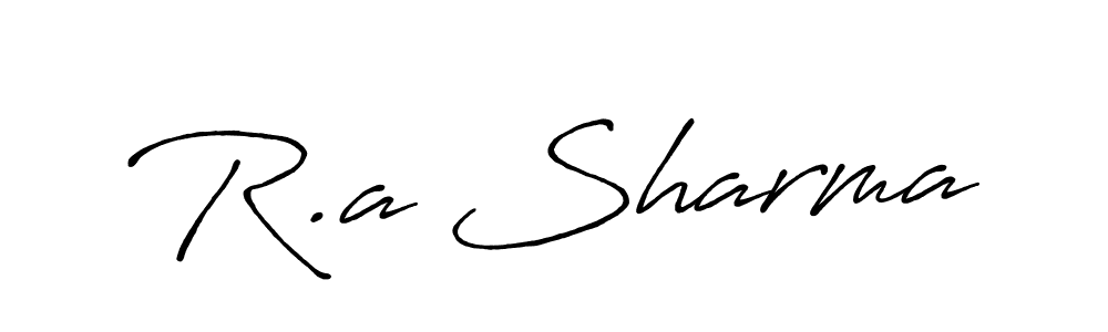 The best way (Antro_Vectra_Bolder) to make a short signature is to pick only two or three words in your name. The name R.a Sharma include a total of six letters. For converting this name. R.a Sharma signature style 7 images and pictures png