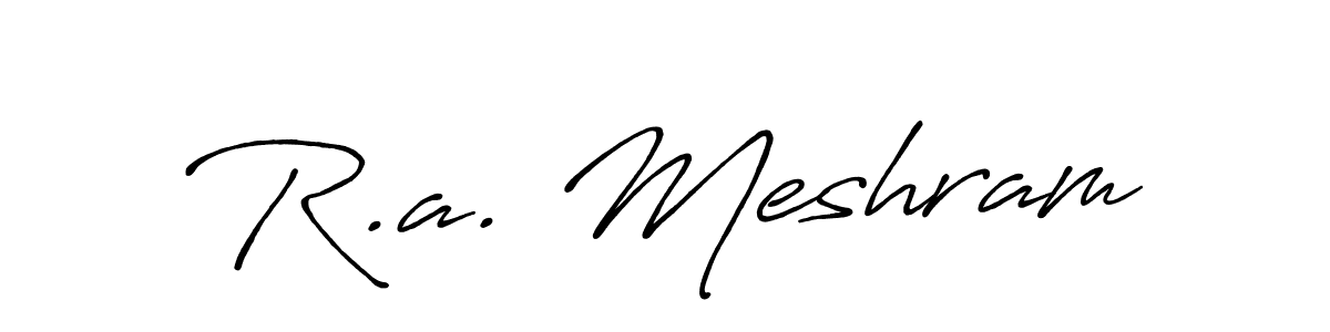 Once you've used our free online signature maker to create your best signature Antro_Vectra_Bolder style, it's time to enjoy all of the benefits that R.a. Meshram name signing documents. R.a. Meshram signature style 7 images and pictures png