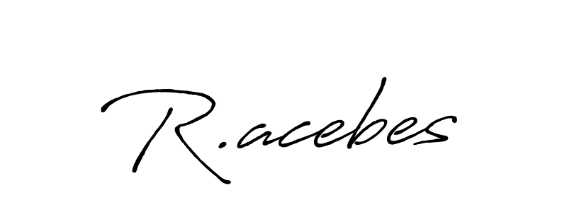 The best way (Antro_Vectra_Bolder) to make a short signature is to pick only two or three words in your name. The name R.acebes include a total of six letters. For converting this name. R.acebes signature style 7 images and pictures png
