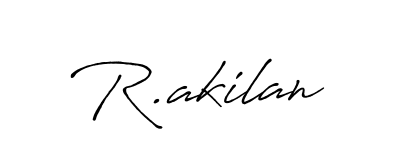 Make a beautiful signature design for name R.akilan. With this signature (Antro_Vectra_Bolder) style, you can create a handwritten signature for free. R.akilan signature style 7 images and pictures png