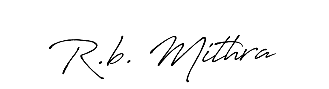 Make a beautiful signature design for name R.b. Mithra. With this signature (Antro_Vectra_Bolder) style, you can create a handwritten signature for free. R.b. Mithra signature style 7 images and pictures png