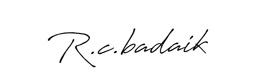 Create a beautiful signature design for name R.c.badaik. With this signature (Antro_Vectra_Bolder) fonts, you can make a handwritten signature for free. R.c.badaik signature style 7 images and pictures png