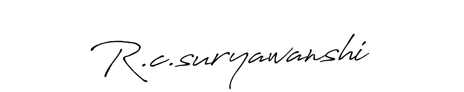 Use a signature maker to create a handwritten signature online. With this signature software, you can design (Antro_Vectra_Bolder) your own signature for name R.c.suryawanshi. R.c.suryawanshi signature style 7 images and pictures png