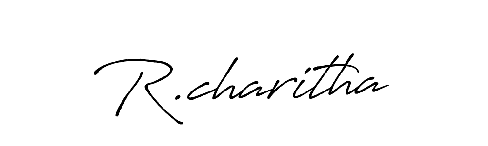 How to make R.charitha name signature. Use Antro_Vectra_Bolder style for creating short signs online. This is the latest handwritten sign. R.charitha signature style 7 images and pictures png