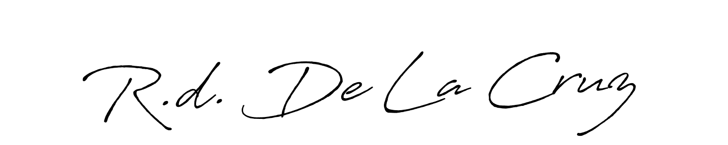 Design your own signature with our free online signature maker. With this signature software, you can create a handwritten (Antro_Vectra_Bolder) signature for name R.d. De La Cruz. R.d. De La Cruz signature style 7 images and pictures png