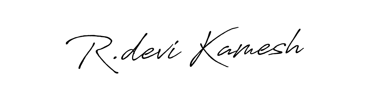 Create a beautiful signature design for name R.devi Kamesh. With this signature (Antro_Vectra_Bolder) fonts, you can make a handwritten signature for free. R.devi Kamesh signature style 7 images and pictures png