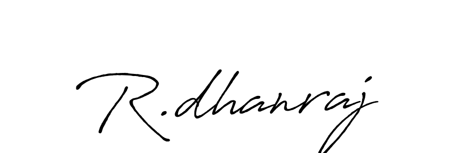 The best way (Antro_Vectra_Bolder) to make a short signature is to pick only two or three words in your name. The name R.dhanraj include a total of six letters. For converting this name. R.dhanraj signature style 7 images and pictures png