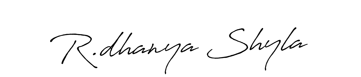 Antro_Vectra_Bolder is a professional signature style that is perfect for those who want to add a touch of class to their signature. It is also a great choice for those who want to make their signature more unique. Get R.dhanya Shyla name to fancy signature for free. R.dhanya Shyla signature style 7 images and pictures png