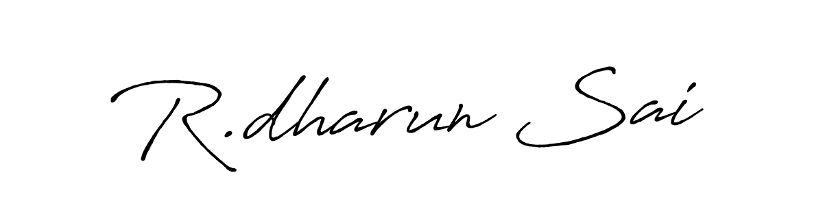 if you are searching for the best signature style for your name R.dharun Sai. so please give up your signature search. here we have designed multiple signature styles  using Antro_Vectra_Bolder. R.dharun Sai signature style 7 images and pictures png