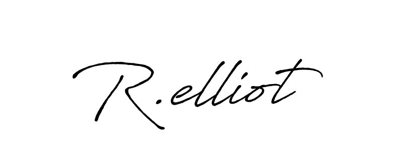 Use a signature maker to create a handwritten signature online. With this signature software, you can design (Antro_Vectra_Bolder) your own signature for name R.elliot. R.elliot signature style 7 images and pictures png