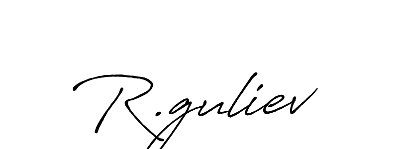 Make a beautiful signature design for name R.guliev. With this signature (Antro_Vectra_Bolder) style, you can create a handwritten signature for free. R.guliev signature style 7 images and pictures png