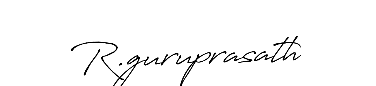 The best way (Antro_Vectra_Bolder) to make a short signature is to pick only two or three words in your name. The name R.guruprasath include a total of six letters. For converting this name. R.guruprasath signature style 7 images and pictures png