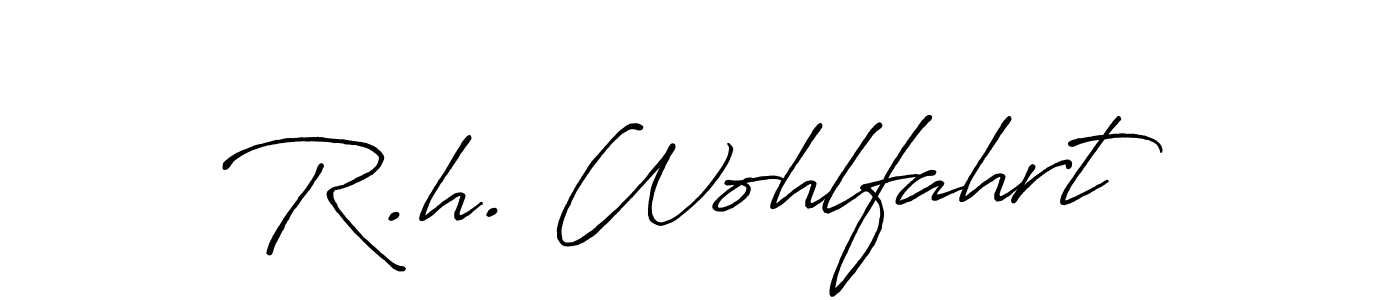 Design your own signature with our free online signature maker. With this signature software, you can create a handwritten (Antro_Vectra_Bolder) signature for name R.h. Wohlfahrt. R.h. Wohlfahrt signature style 7 images and pictures png