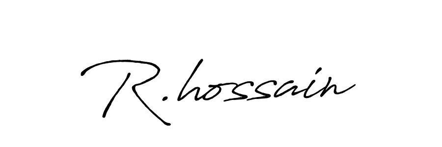 Create a beautiful signature design for name R.hossain. With this signature (Antro_Vectra_Bolder) fonts, you can make a handwritten signature for free. R.hossain signature style 7 images and pictures png