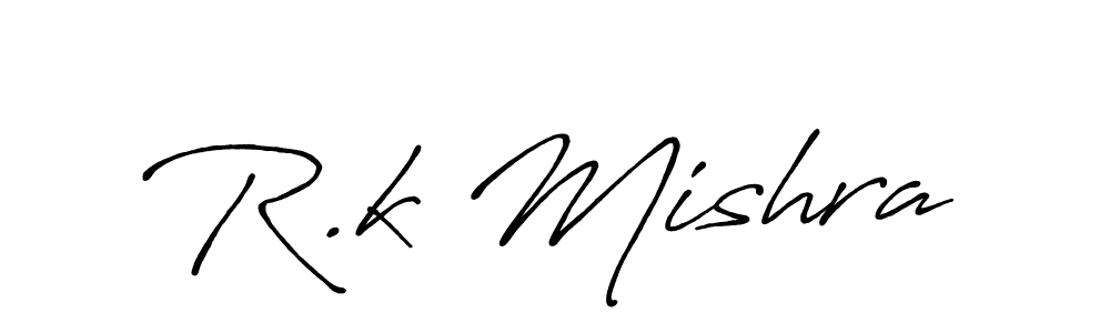 Design your own signature with our free online signature maker. With this signature software, you can create a handwritten (Antro_Vectra_Bolder) signature for name R.k Mishra. R.k Mishra signature style 7 images and pictures png