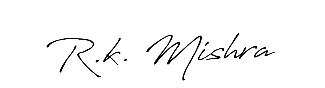 How to make R.k. Mishra name signature. Use Antro_Vectra_Bolder style for creating short signs online. This is the latest handwritten sign. R.k. Mishra signature style 7 images and pictures png